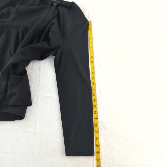 J. Jill Wearever Collection Black HiddenZipper Ponte Stretch Coatigan Women'sMed - Picture 7 of 8